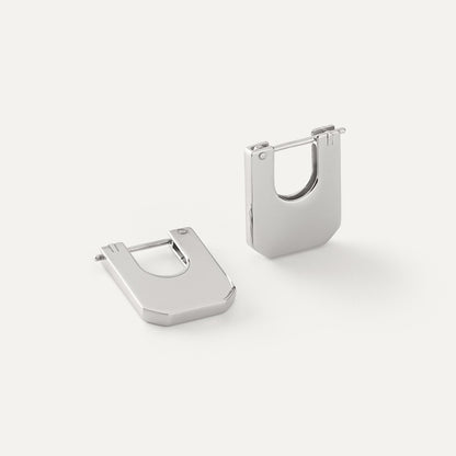 Geometrische flache Ohrringe platiniert RE:SHAPE