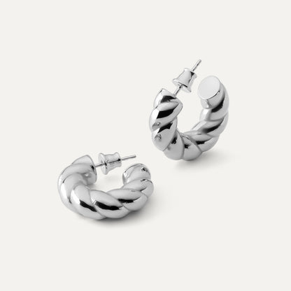 Halbrunde ohrringe, silber 925, XENIA x GIORRE platiniert