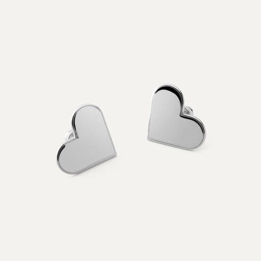 Boucles d'oreilles petit cœur, argent sterling 925, platine NOUVEAU ROMANTIQUE