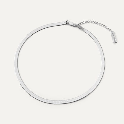 Flaches choker sterling silber 925, XENIA x GIORRE platiniert
