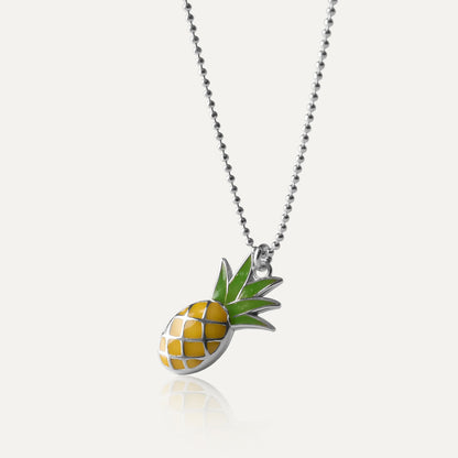 Ananas-Halskette, 925er Silber vergoldet mit Platin - GIORRE