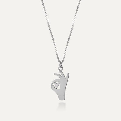 Yoga-Gyan-Mudra-Halskette, sterlingsilber 925 platiniert - GIORRE