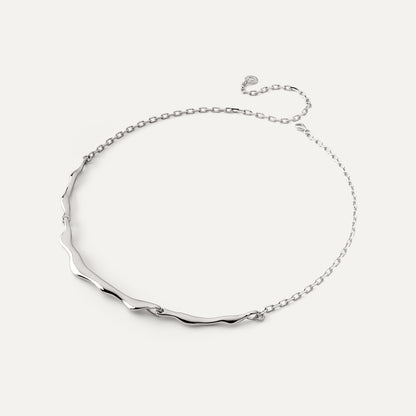 Wave necklace platinum-plated RE:SHAPE