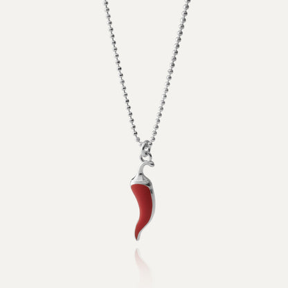 Chili-Pfeffer-Halskette, platiniertes 925er Silber - GIORRE