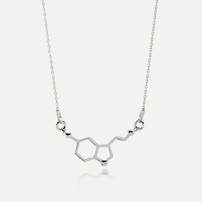 Serotonin Halskette, 925er Silber platiniert