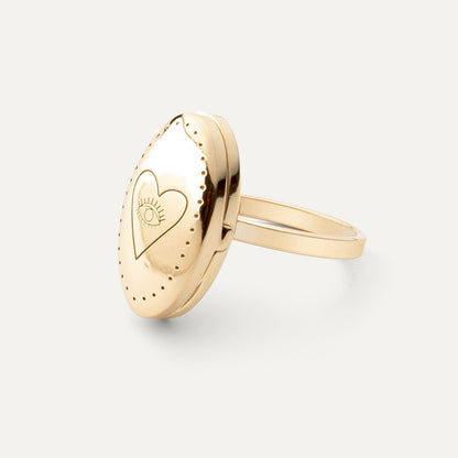 Ring mit Geheimfach, sterlingsilber 925 gelbvergoldet - GIORRE