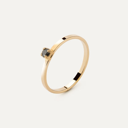 Ring mit 3 mm Diamant, 925er Silber gelbvergoldet