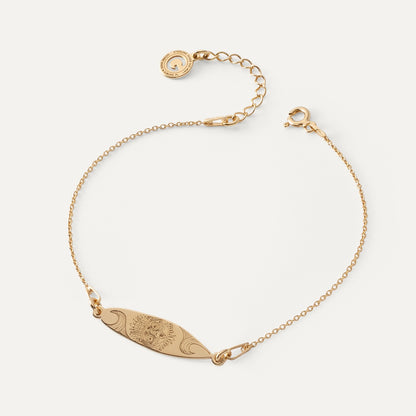 Silbernes surfbrett armband gelbvergoldet - GIORRE
