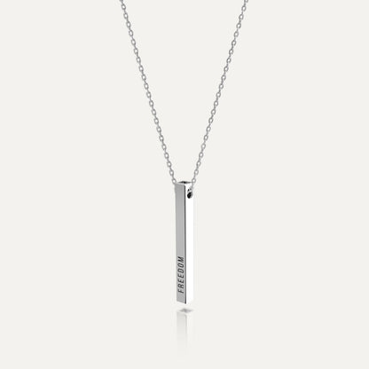 Fein Halskette Anhänger - Röhre mit Gravur, 925er Silber platiniert