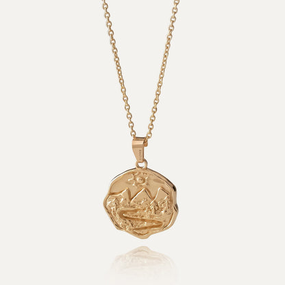 Silberne Berg-Talisman-Halskette mit Vergoldung - GIORRE