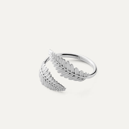 Blätterring, 925er Silber platiniert