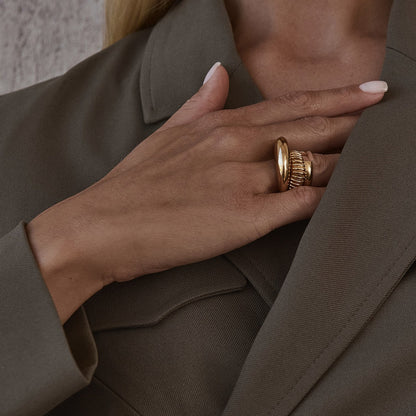 Oval ring, silber 925, XENIA x GIORRE platiniert