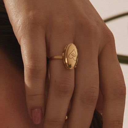 Ring mit Geheimfach, sterlingsilber 925 gelbvergoldet BALI SUN