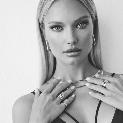 Anillo grueso - XENIA x GIORRE, plata 925 con baño de oro