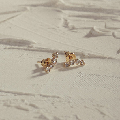 Orecchino labret singolo con zirconi bianchi placcato oro giallo RE:SHAPE