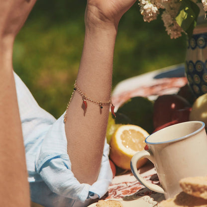 Pulsera de chile, plata 925 platinada TRAVEL