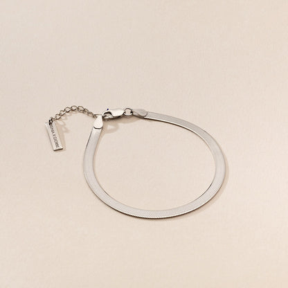 Pulsera plana de plata de ley 925, XENIA x GIORRE bañada en oro amarillo