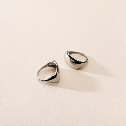 Gladener breiter Ring - XENIA x GIORRE, 925 Silber platiniert