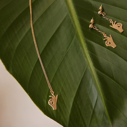 Yoga-Gyan-Mudra-Halskette, sterlingsilber 925 platiniert BALI SUN