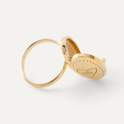 Ring mit Geheimfach, sterlingsilber 925 gelbvergoldet BALI SUN