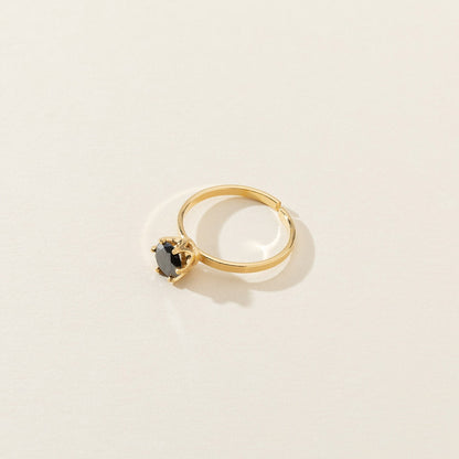 Ring mit 6 mm Diamant, 925er Silber gelbvergoldet