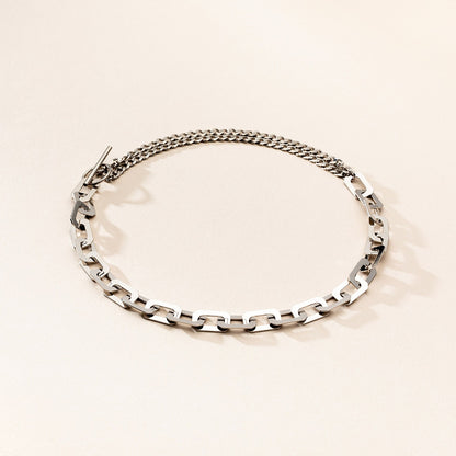 Halskette große glieder, sterling silber 925, XENIA x GIORRE platiniert