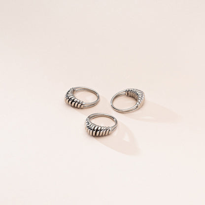 Anello intrecciato, argento 925, XENIA x GIORRE placcato platino