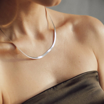 Flaches choker sterling silber 925, XENIA x GIORRE platiniert