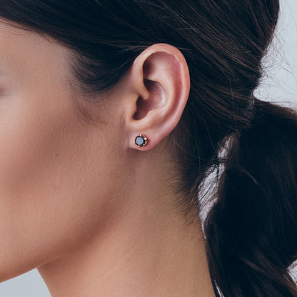 Ohrringe mit 6 mm Zirkonia, Sterling Silber 925 gelbvergoldet