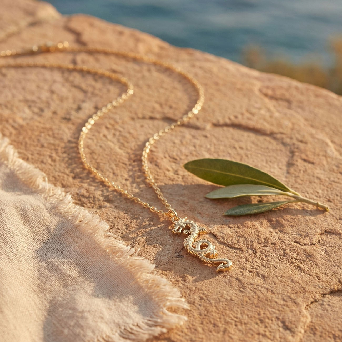 Collier dragon, argent sterling 925 plaqué platine BALI SUN