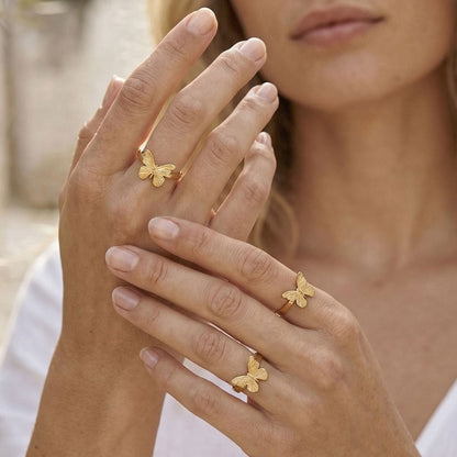 Schmetterlings ring, sterlingsilber 925 platiniert BALI SUN
