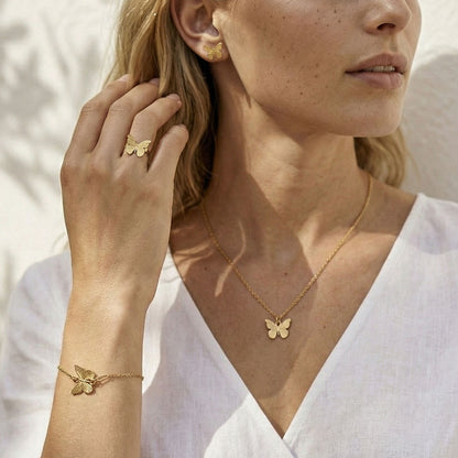 Schmetterlings ring, sterlingsilber 925 platiniert BALI SUN