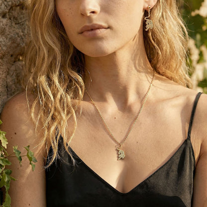 Boucles d'oreilles tigre en argent plaqué or jaune BALI SUN